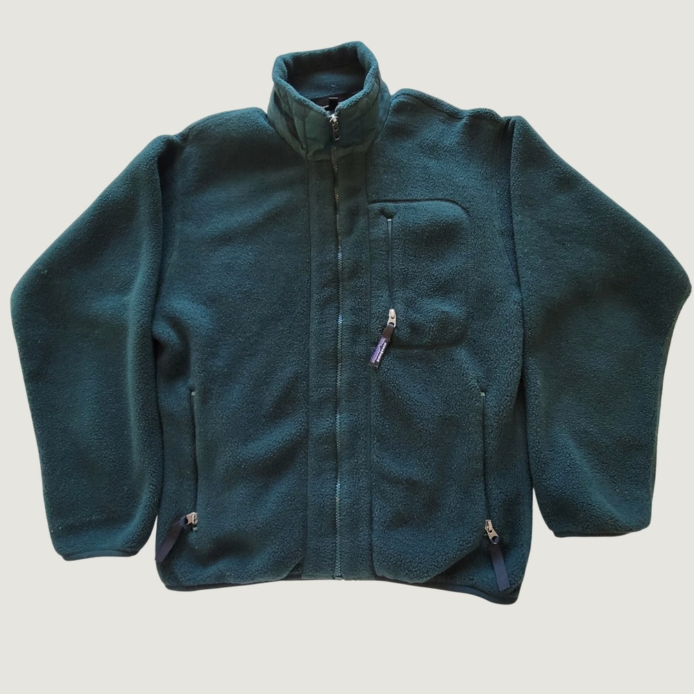Vintage Patagonia Synchilla Fleece Jacket Mens Small Green Full Zip Made in USA